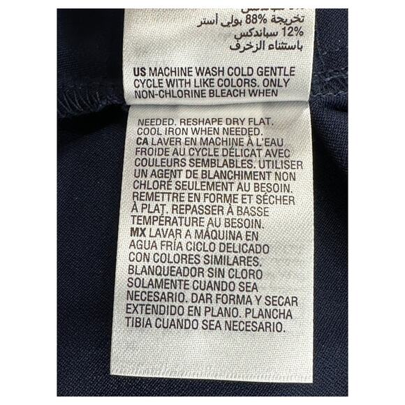 JM Collection Pants Womens PP 0P 2P Petite Crop Capri Navy Pull On Stretch Lace - Picture 5 of 6